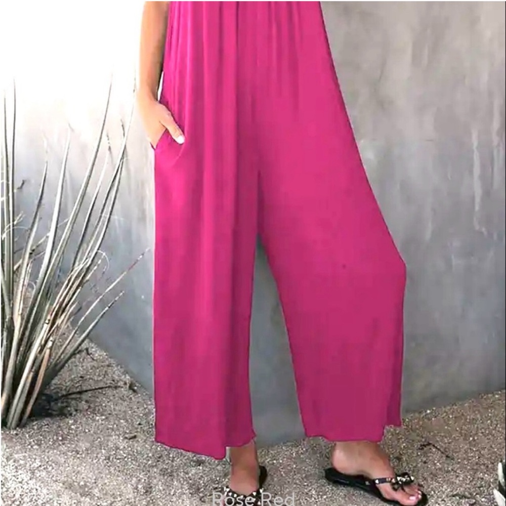 Wide Leg Jumpsuit NWOT*Pink/Rose Available in S-M - Picture 2 of 4